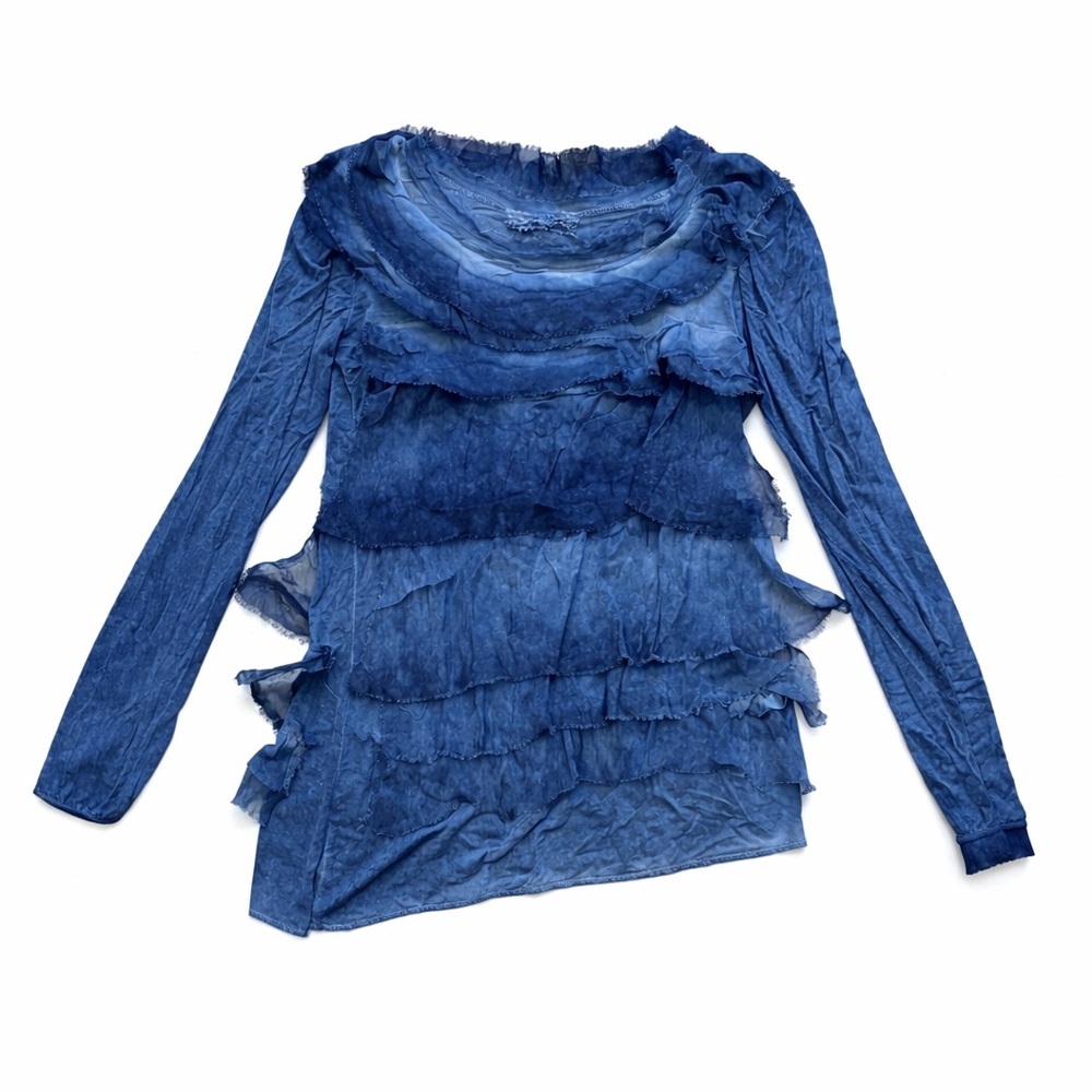 Women's Y2K Style Blue Layered Top - Picture 2 of 2